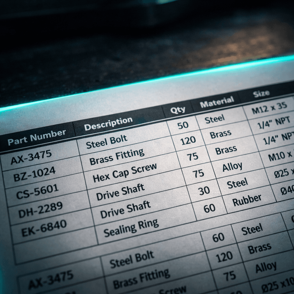 Structured part list
